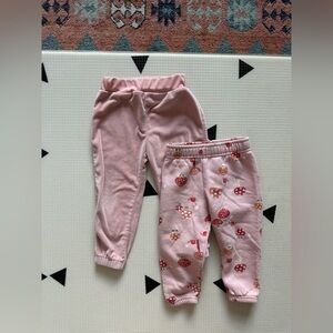 Garanimals|Baby girl,light Pink velour & mushroom Patterned sweatPants in 18M•••
